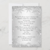Hochzeit Silver Winter Wonderland Royal Crown Einladung (Rückseite)