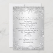 Hochzeit Silver Winter Wonderland Royal Crown Einladung (Rückseite)