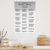 Hochzeit Sitzplan Poster Weiße Blumen (Küche)