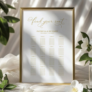 Hochzeit Sitzplan Schild Elegante Goldfolie