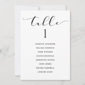Hochzeit Sitzplan-Tischliste Karte Elegant (Vorderseite)