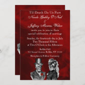 Hochzeit Skelett Skulls Einladung (Vorne/Hinten)