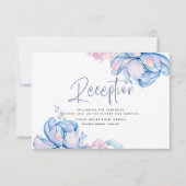 Hochzeit | Sky Blue und Bubblegum Pink Peonies Einladung (Vorderseite)