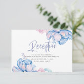 Hochzeit | Sky Blue und Bubblegum Pink Peonies Einladung (Stehend Vorderseite)