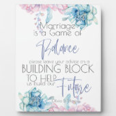 Hochzeit | Sky Blue und Bubblegum Pink Peonies Fotoplatte (Vorderseite)