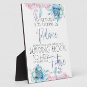 Hochzeit | Sky Blue und Bubblegum Pink Peonies Fotoplatte (Seite)