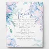 Hochzeit | Sky Blue und Bubblegum Pink Peonies Fotoplatte (Vorderseite)