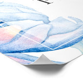 Hochzeit | Sky Blue und Bubblegum Pink Peonies Poster (Ecke)