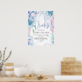 Hochzeit | Sky Blue und Bubblegum Pink Peonies Poster (Küche)