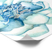 Hochzeit | Sky Blue und Bubblegum Pink Peonies Poster (Ecke)