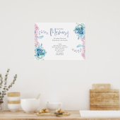 Hochzeit | Sky Blue und Bubblegum Pink Peonies Poster (Küche)