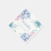 Hochzeit | Sky Blue und Bubblegum Pink Peonies Serviette (Ecke)