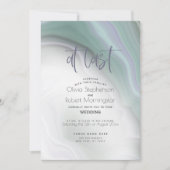 HOCHZEIT | Soft Misty Jade and Violet Marmor Invit Einladung (Vorderseite)