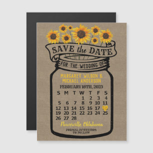 Hochzeit Sonnenblumen Jar Februar 2023 Date Magnet
