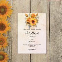 Hochzeit Sonnenblumen rustikale gelbe Herbst