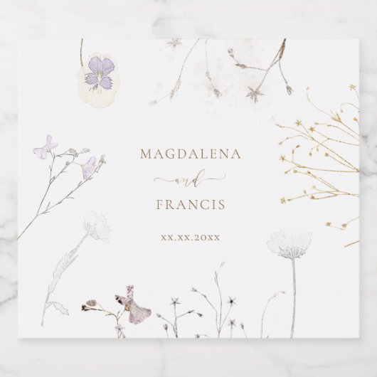 Hochzeit Sparkling Weinlabel Schaumweinetikett (Einzelnes Label)