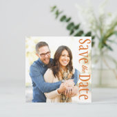 Hochzeit speichern das Date Minimal Foto Rustikale Ankündigung (Stehend Vorderseite)