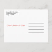 Hochzeit speichern das Datum Orange Burgundy Tree Ankündigungspostkarte (Rückseite)