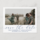 Hochzeit speichern das Datum Postkarten zwei Fotos (Vorderseite)