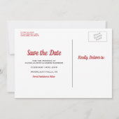 Hochzeit speichern das Datum Romantische rote gold Save The Date (Rückseite)