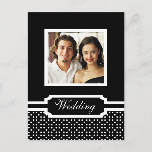 Hochzeit Speichern der Datumsfoto-Vorlage Ankündigungspostkarte (Vorderseite)