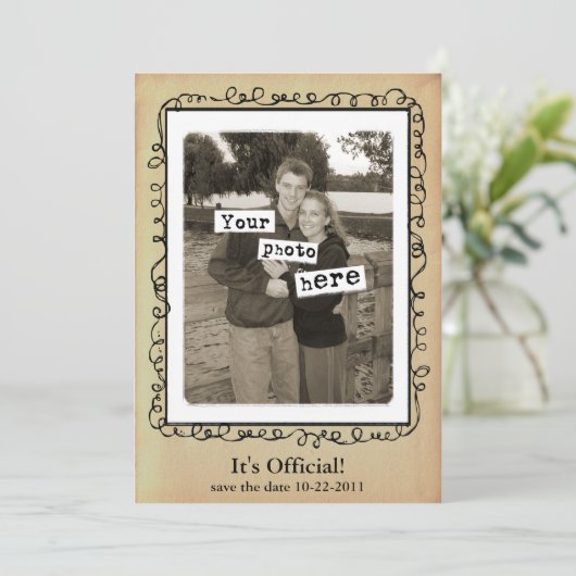 Hochzeit Speichern der Datumsfoto-Vorlage Save The Date (Stehend Vorderseite)