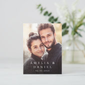 Hochzeit speichern Sie das benutzerdefinierte Foto Postkarte (Stehend Vorderseite)