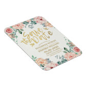 Hochzeit speichern Sie das Date Elegante Blumenstr Magnet (Rechte Seite)