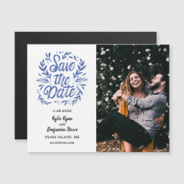 Hochzeit Speichern Sie das Date Foto Calligraphy B Magneteinladung