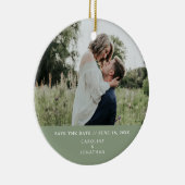 Hochzeit Speichern Sie das Date-Foto einfach Minim Keramik Ornament (Rechts)
