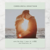 Hochzeit Speichern Sie das Date-Foto einfach Minim Weinetikett (Einzelnes Label)