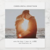 Hochzeit Speichern Sie das Date-Foto einfach nur m Weinetikett (Einzelnes Label)