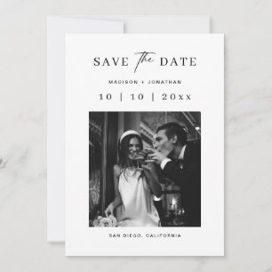 Hochzeit speichern Sie das Date-Foto Einladung
