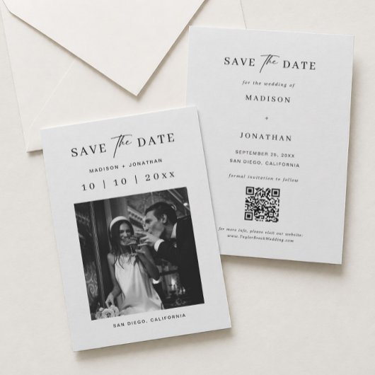 Hochzeit speichern Sie das Date-Foto Einladung
