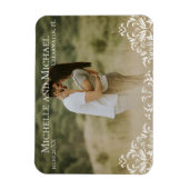 Hochzeit Speichern Sie das Date-Foto Elegante Kall Magnet (Vertikal)