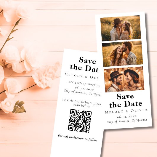 Hochzeit Speichern Sie das Date Foto-Kabine QR-Cod Save The Date