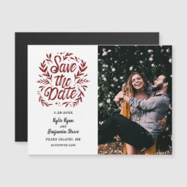 Hochzeit Speichern Sie das Date Foto Kalligrafie b Magneteinladung
