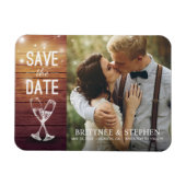 Hochzeit speichern Sie das Date Foto Magnet Champa (Horizontal)
