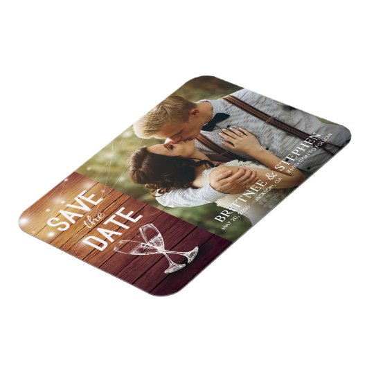 Hochzeit speichern Sie das Date Foto Magnet Champa (Linke Seite)