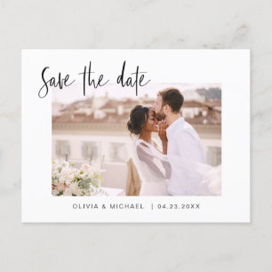 Hochzeit Speichern Sie das Date Foto Minimalistisc Ankündigungspostkarte