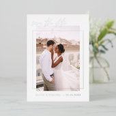 Hochzeit Speichern Sie das Date Foto Minimalistisc Folieneinladung (Stehend vorne)