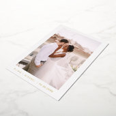 Hochzeit Speichern Sie das Date Foto Minimalistisc Folieneinladung (Gedreht)