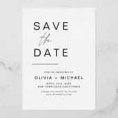 Hochzeit Speichern Sie das Date Foto Minimalistisc Folieneinladung (Rückseite)