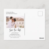 Hochzeit Speichern Sie das Date-Foto Minimalistisc Postkarte (Rückseite)