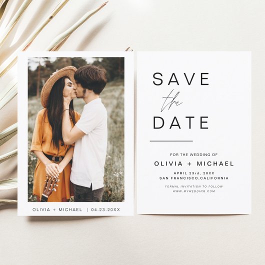 Hochzeit Speichern Sie das Date-Foto Minimalistisc Save The Date