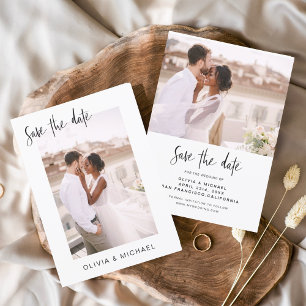 Hochzeit Speichern Sie das Date-Foto Minimalistisc Save The Date