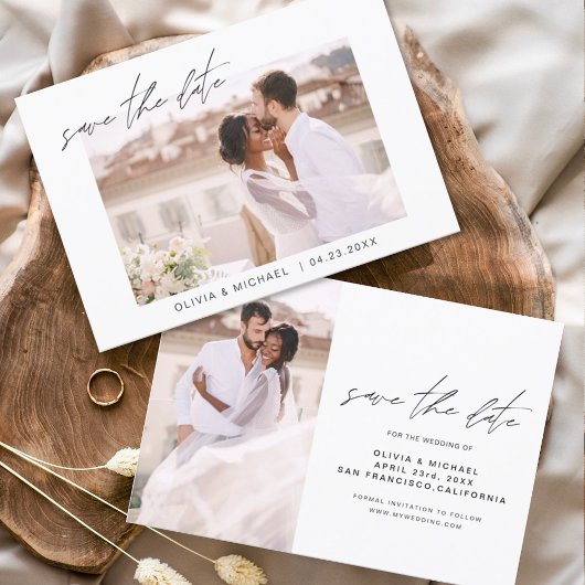 Hochzeit Speichern Sie das Date-Foto Minimalistisc Save The Date