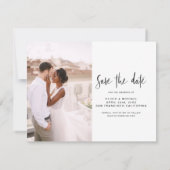 Hochzeit Speichern Sie das Date-Foto Minimalistisc Save The Date (Rückseite)