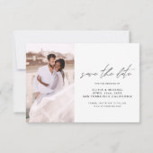 Hochzeit Speichern Sie das Date-Foto Minimalistisc Save The Date (Rückseite)