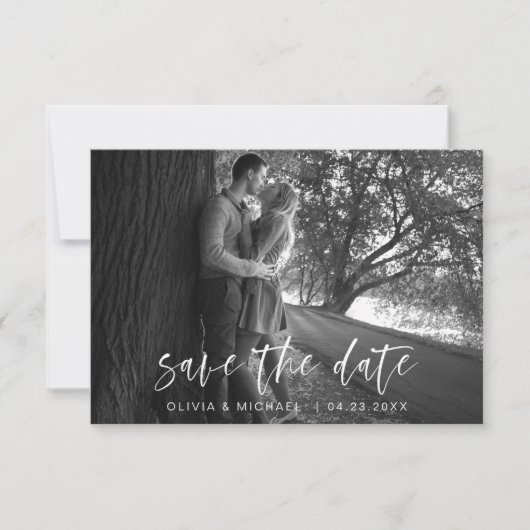 Hochzeit Speichern Sie das Date Foto Romantische M Save The Date (Vorderseite)